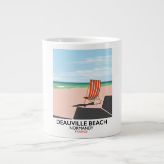 Taza De Café Gigante Poster balneario de la playa de Deauville Beach.