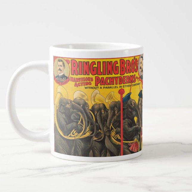 Taza De Café Gigante Poster Circo De Elefantes Actuando (Izquierda)