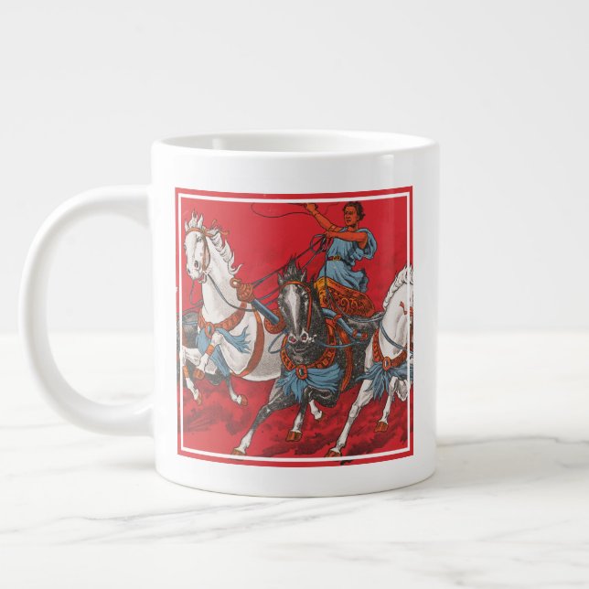 Taza De Café Gigante Poster Circular De Dos Hombres En Carreras De Carr (Izquierda)