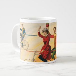 Taza De Café Gigante Poster Circus Mostrando Los Jinetes De Bicicletas 