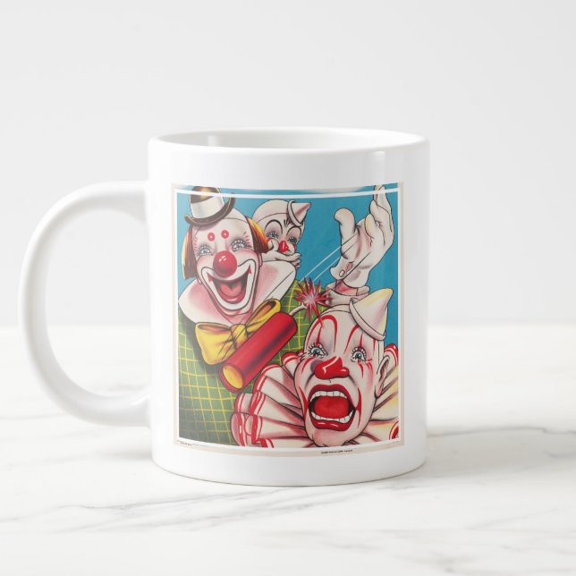 Taza De Café Gigante Poster Circus Mostrando Rostros De Payaso Y Cracke (Izquierda)