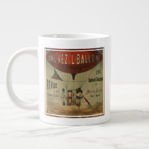 Taza De Café Gigante Poster De Circo Francés De Dos Artistas En Aeronav