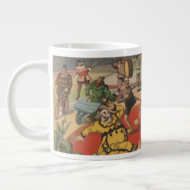 Taza De Café Gigante Poster De Circo Mostrando Las Divertidas Anticas D (Izquierda)