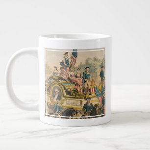 Taza De Café Gigante Poster de circo vintage mostrando el desfile flota