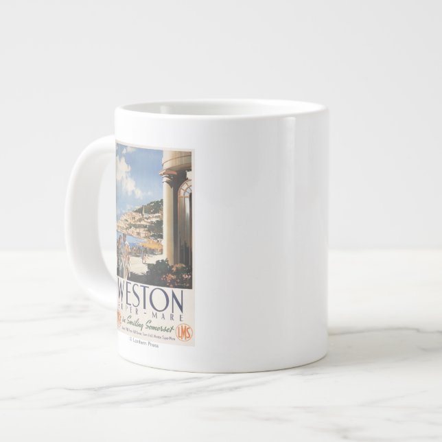 Taza De Café Gigante Poster de desatención del ferrocarril de la costa (Izquierda)