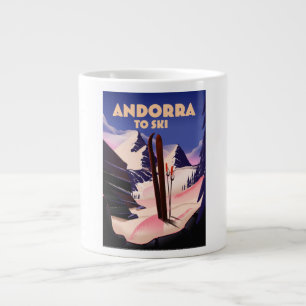 Taza De Café Gigante Poster de esquí de Andorra.
