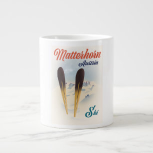 Taza De Café Gigante Poster de esquí de Matterhorn Austria.