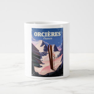 Taza De Café Gigante Póster de esquí de ORCIÈRES Francia