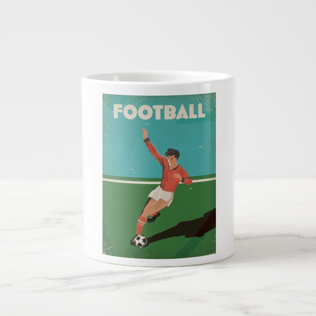 Taza De Café Gigante Poster de fútbol de época (Frente)