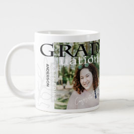 Taza De Café Gigante Poster de graduación con estilo Foto blanca