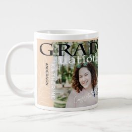 Taza De Café Gigante Póster de graduación Foto con estilo beige