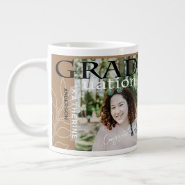 Taza De Café Gigante Póster de graduación Foto con estilo Marrón