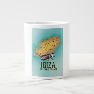 Taza De Café Gigante Póster de mapa de Ibiza Islas Baleares