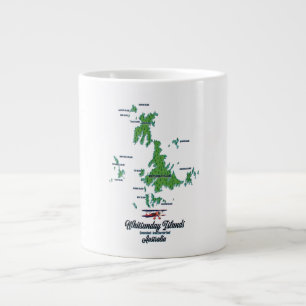 Taza De Café Gigante Poster de mapa de Islas Whitsunday Australia