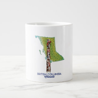 Taza De Café Gigante Poster de mapas de British Columbia Canada.