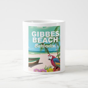 Taza De Café Gigante Poster de vacaciones de Gibbes Beach Barbados