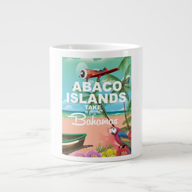 Taza De Café Gigante Poster de vacaciones de las Islas Abaco (Frente)