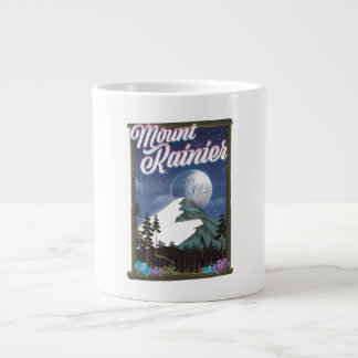 Taza De Café Gigante Poster de vacaciones de Mount Rainier.