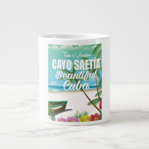 Taza De Café Gigante Póster de vacaciones de playa en Cayo Saetía Cuba