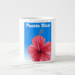 Taza De Café Gigante Póster de viaje de Flor de maga de Puerto Rico