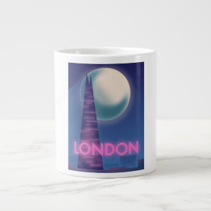 Taza De Café Gigante Póster de viaje de Londres Neon