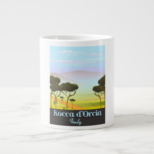 Taza De Café Gigante Póster de viaje de Rocca d'Orcia Italia