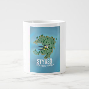 Taza De Café Gigante Póster de viaje de Styrsö, Suecia.