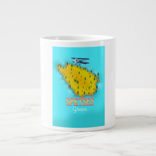 Taza De Café Gigante Póster de viaje del mapa de la isla griega de Spet
