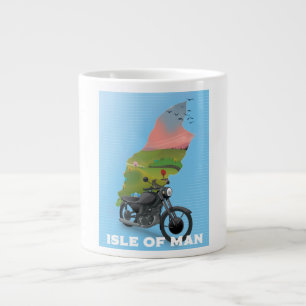 Taza De Café Gigante Póster de viaje en moto de la Isla de Man