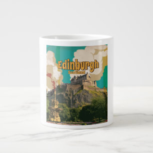 Taza De Café Gigante Póster de viaje vintage de Edimburgo