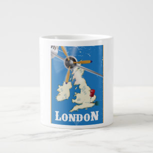 Taza De Café Gigante Póster de viaje vintage Londres, Inglaterra