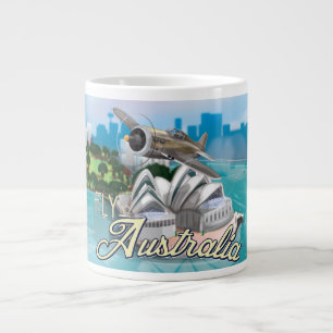 Taza De Café Gigante Póster de viaje vintage Vuela a Australia