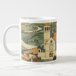Taza De Café Gigante Poster De Viajes Vintage De Asís (Italia)