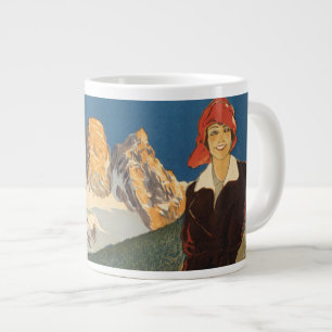 Taza De Café Gigante Poster De Viajes Vintage De Cortina D'ampezzo, Ita