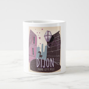 Taza De Café Gigante Poster de viajes vintage de Dijon France