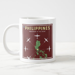 Taza De Café Gigante Poster De Viajes Vintage Para Líneas Aéreas Filipi