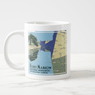 Taza De Café Gigante Poster de Viajes Vintage que muestra Fort Marion