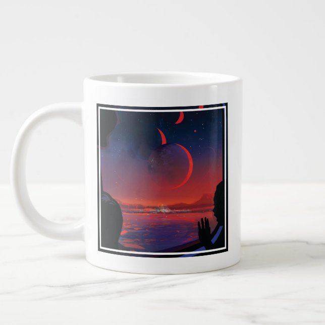 Taza De Café Gigante Poster del espacio retro - Los espectadores observ (Izquierda)