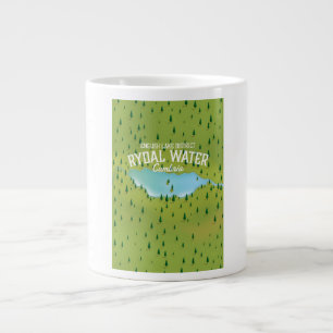Taza De Café Gigante Poster del mapa del agua de Rydal Cumbria