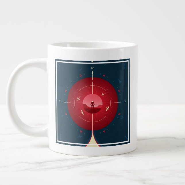 Taza De Café Gigante Poster del reloj atómico del espacio profundo, ver (Izquierda)