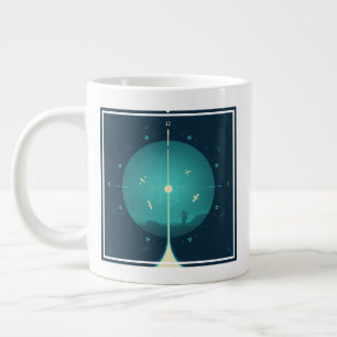 Taza De Café Gigante Poster del reloj atómico del espacio profundo, ver
