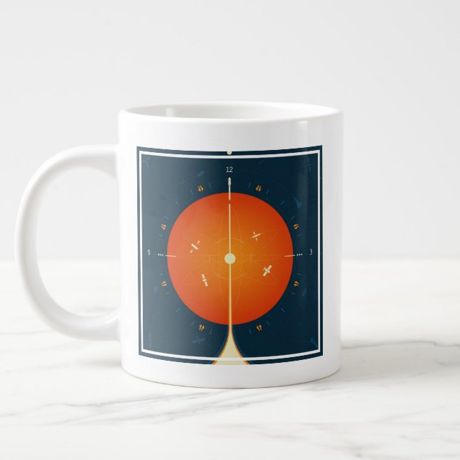 Taza De Café Gigante Poster del reloj atómico del espacio profundo, ver (Izquierda)