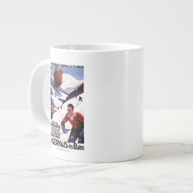 Taza De Café Gigante Poster ferroviario del promo del teleférico de la (Izquierda)