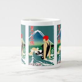 Taza De Café Gigante Poster japonés de turismo de viajes Chica Art Deco