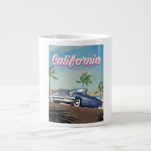 Taza De Café Gigante Póster retro de viaje de automóvil vintage de Cali
