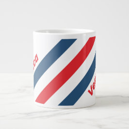 Taza De Café Gigante Postman Nostalgic Stripes with Name