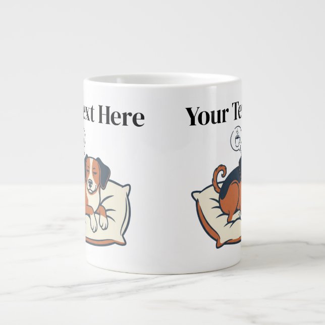 Taza De Café Gigante Powered by Coffee & Dog Dreams (Frente)