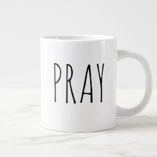 Taza De Café Gigante Pray Black White Farmhouse