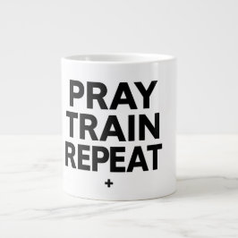 Taza De Café Gigante Pray Train Repeat Mug – Christian Fitness Motivati