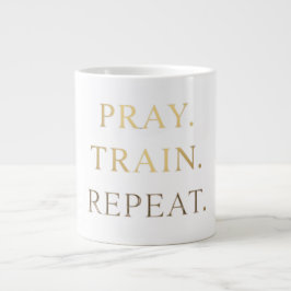 Taza De Café Gigante Pray Train Repeat Mug – Christian Fitness Motivati